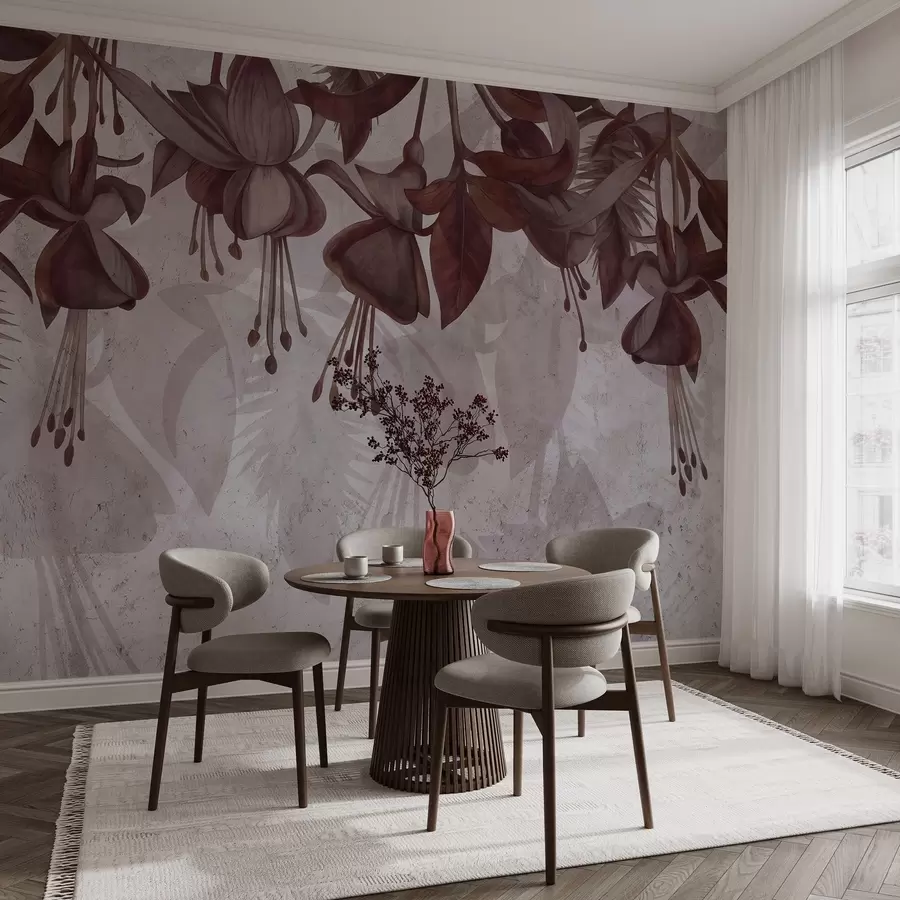 murales de pared Flores colgantes de estilo grunge w04472