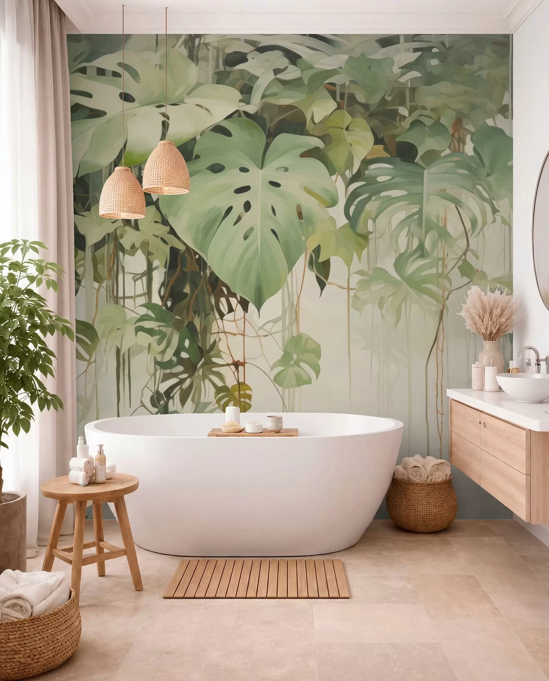 murales de pared Dosel de monstera w04525