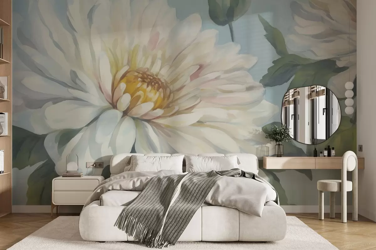 murales de pared Pintura imitación flor de crisantemo w04530
