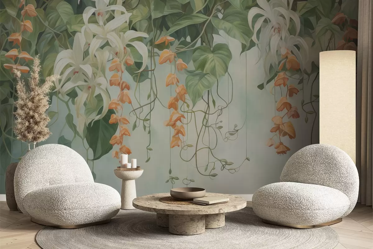 murales de pared Follaje y flores w04532