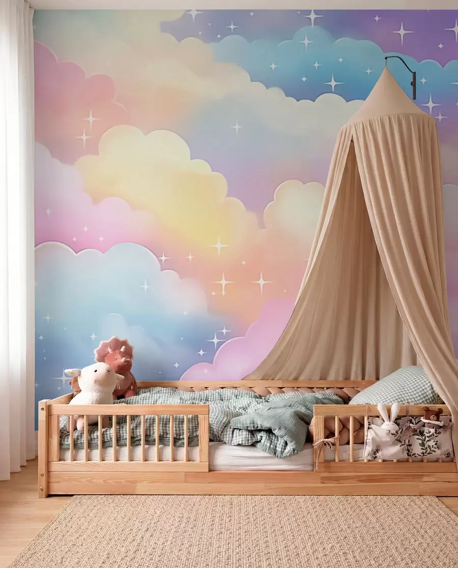 murales de pared Cielo de nubes de caramelo w04585