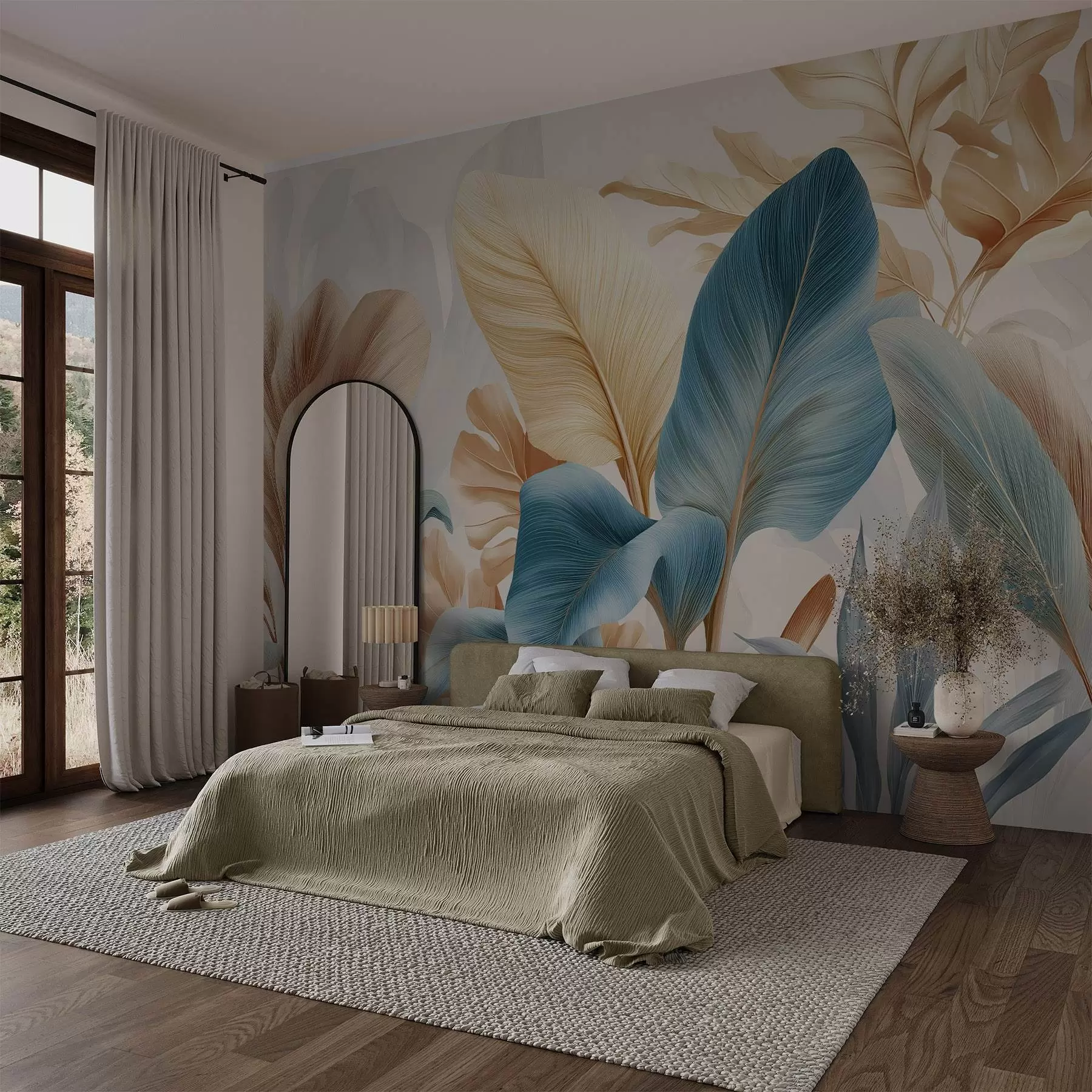 murales de pared Hojas botánicas w04589