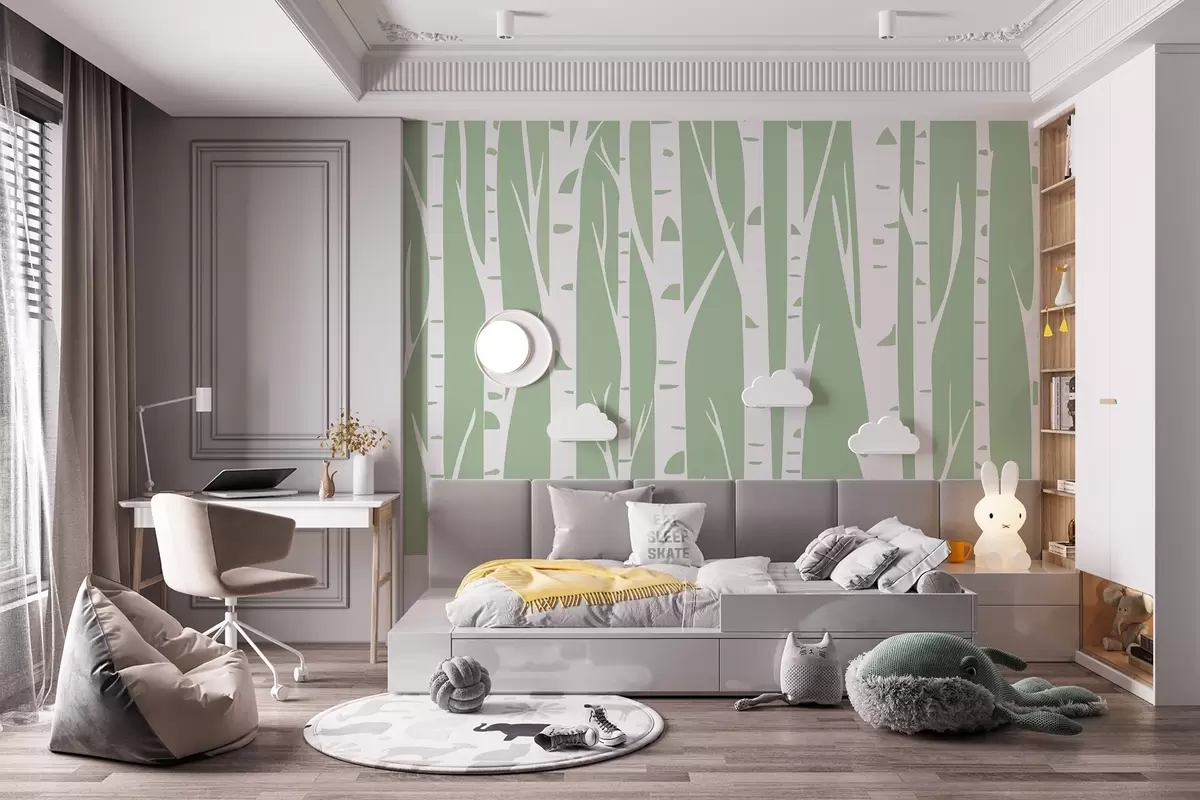 murales de pared Bosque de abedules w04658