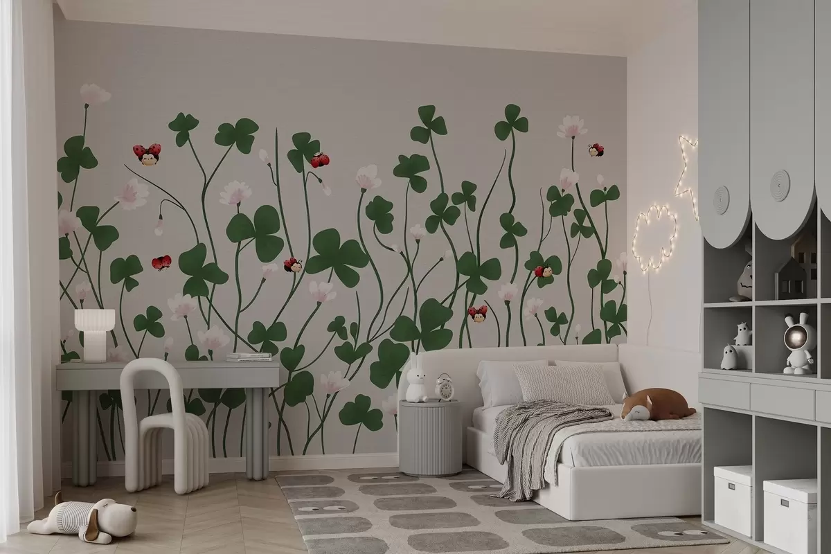 murales de pared Trébol de prado pintado w04677