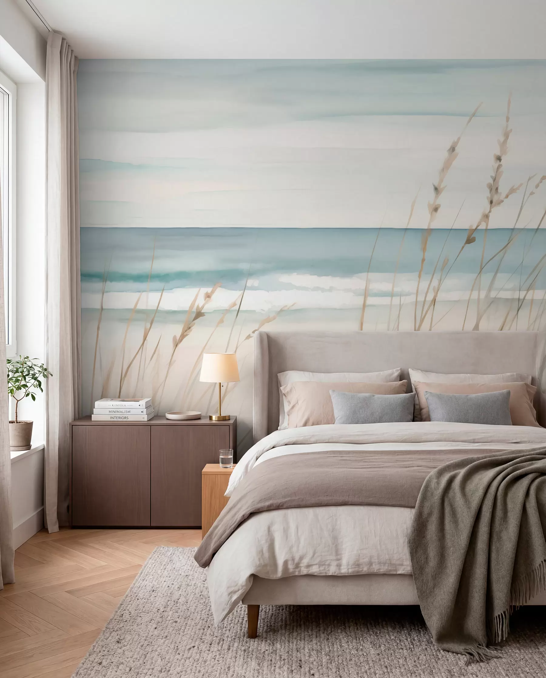 murales de pared Tras las hierbas de la playa w04737