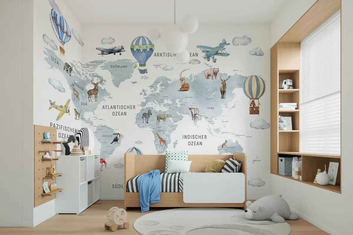 murales de pared Atlas azul en alemán c00001dev1