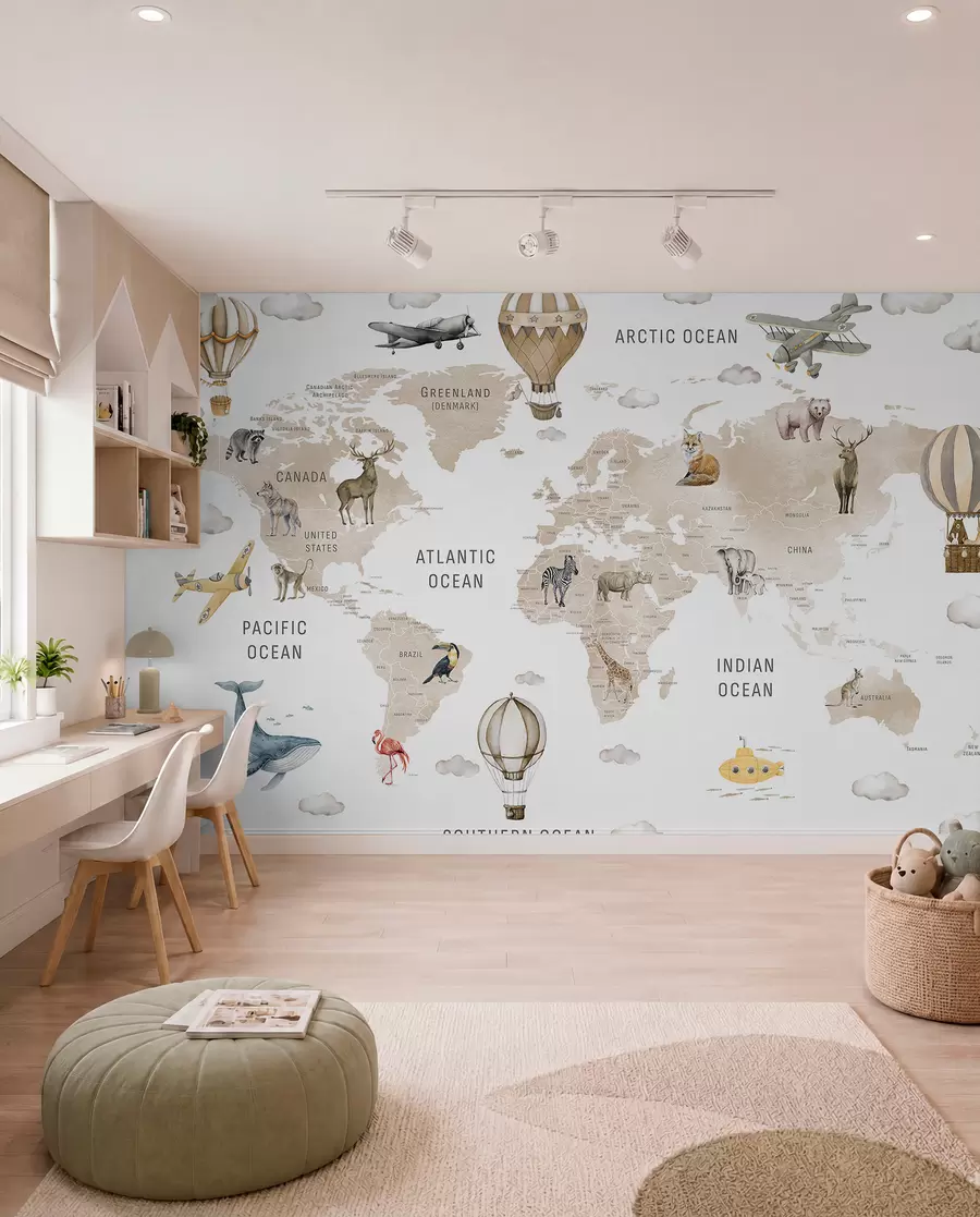 murales de pared Atlas animal en beige c00001env2