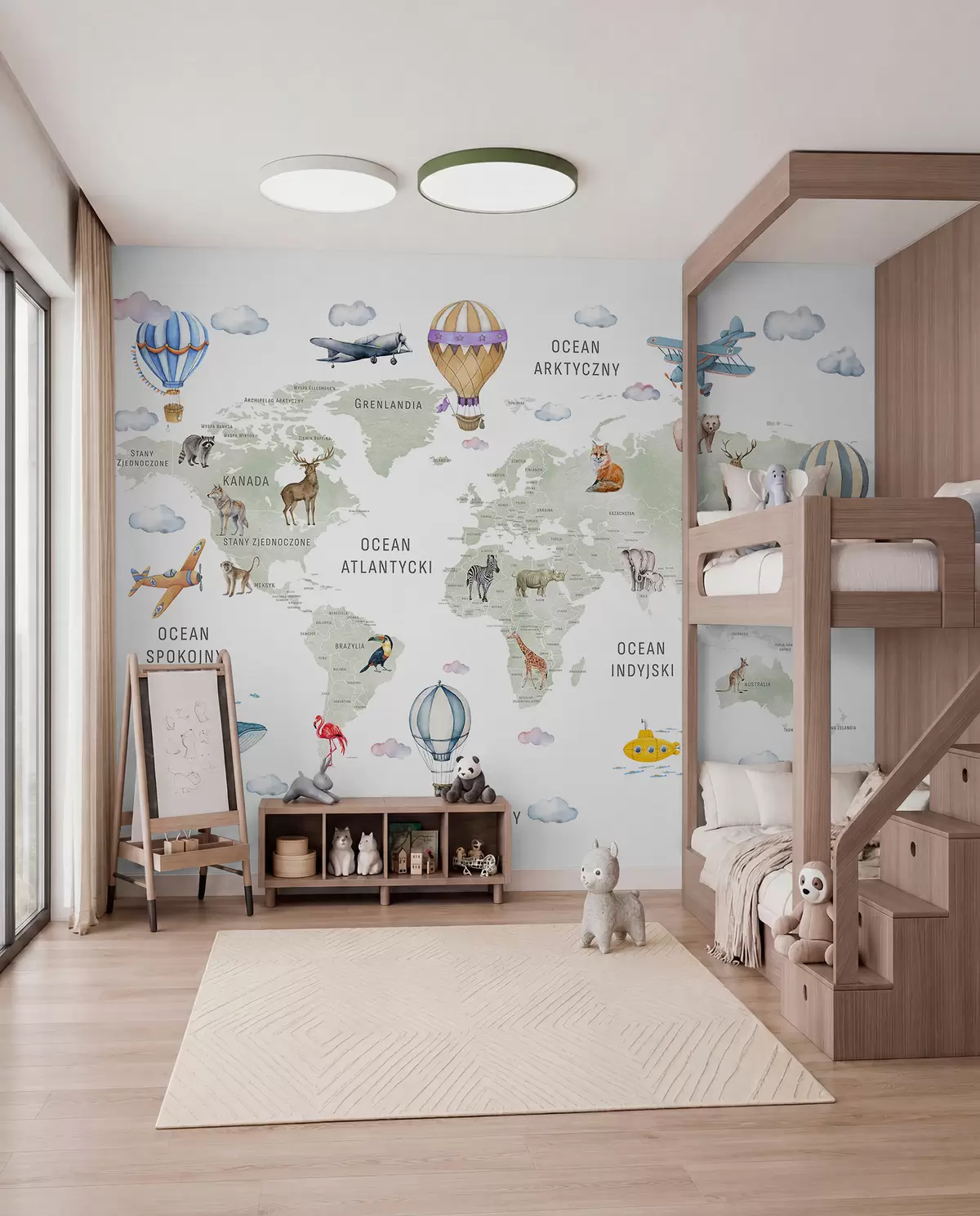murales de pared Atlas verde en polaco c00001pl