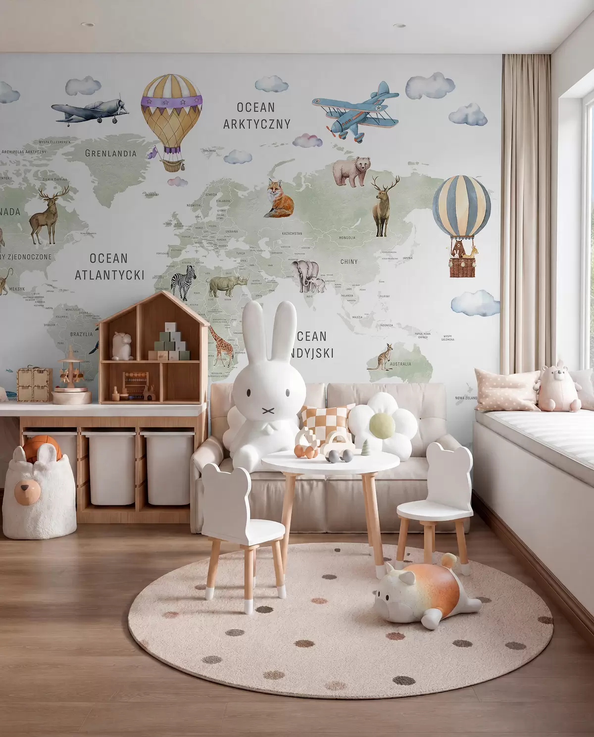 murales de pared Atlas verde en polaco c00001pl
