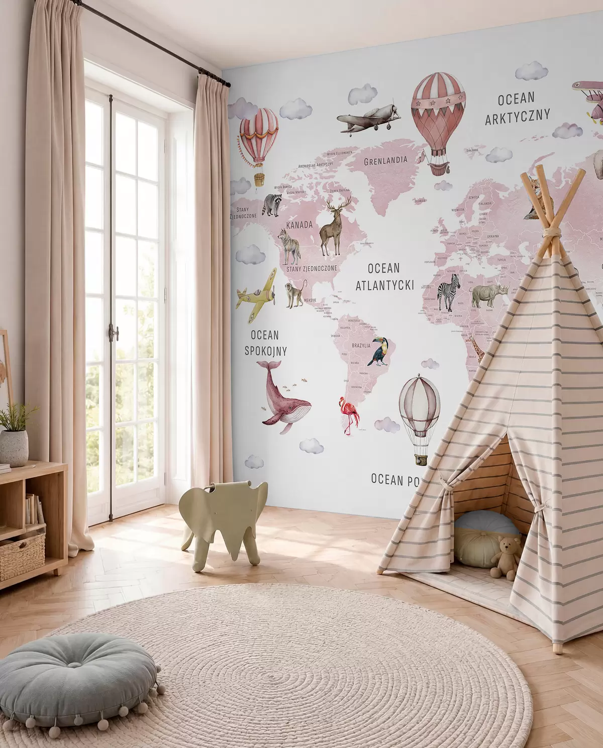 murales de pared Atlas rosa en polaco c00001plv3