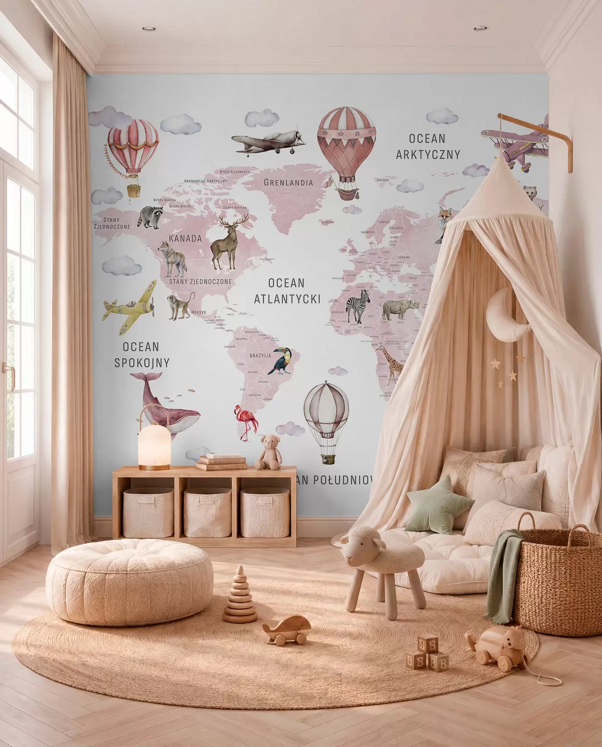 murales de pared Atlas rosa en polaco c00001plv3