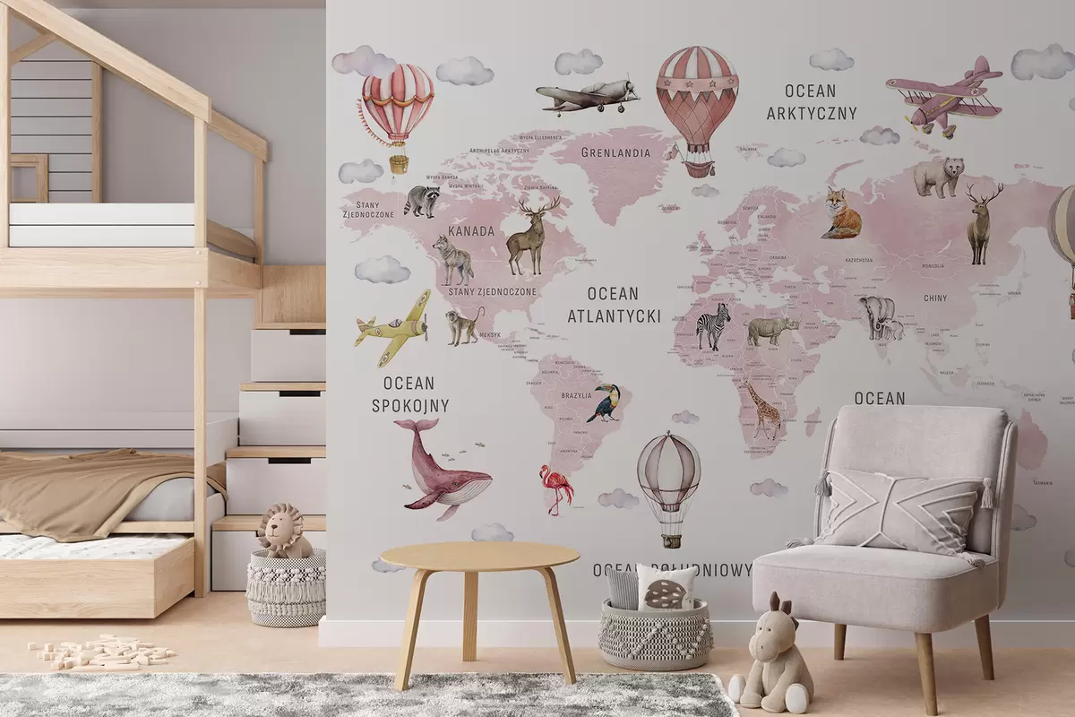 murales de pared Atlas rosa en polaco c00001plv3