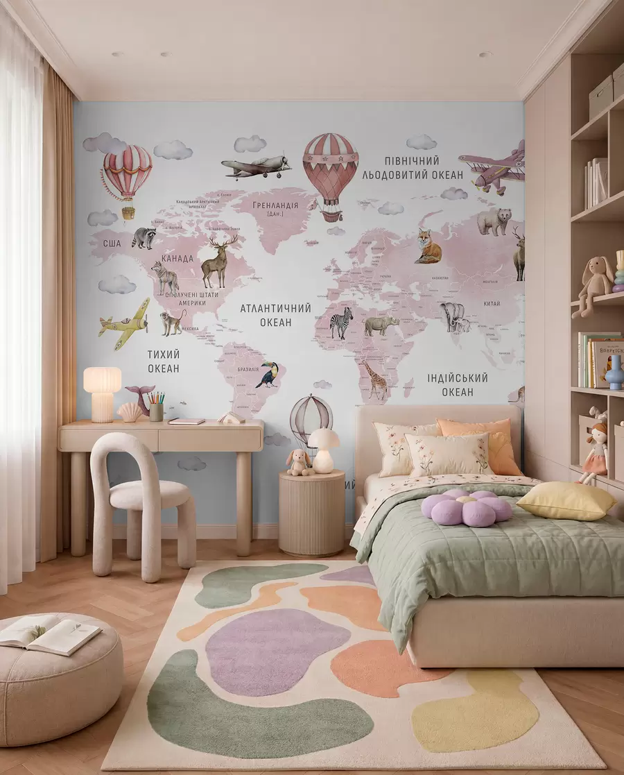 murales de pared Atlas rosa en ucraniano c00001ukv3