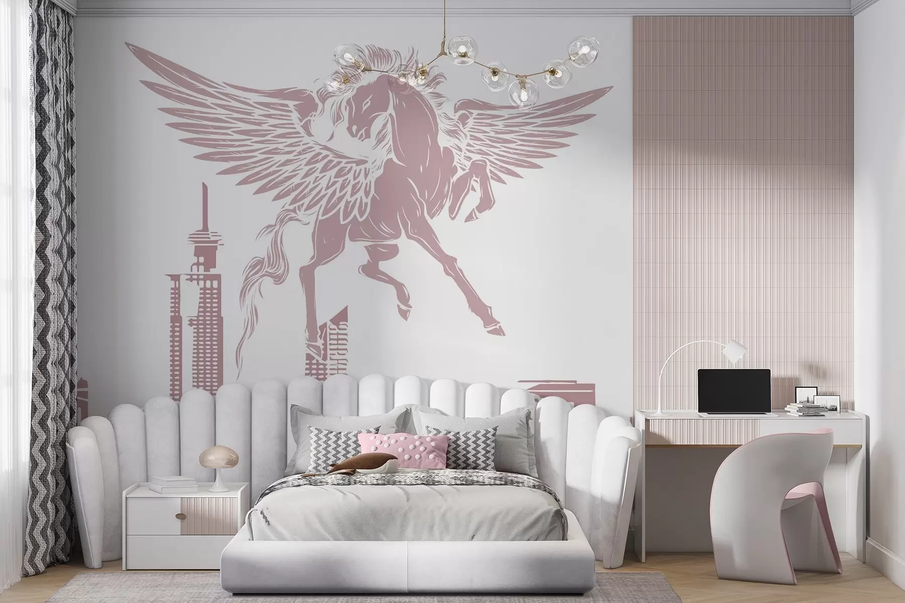 Murales de pared Pegaso sobre la ciudad w04777 murales de pared Pegaso sobre la ciudad w04777