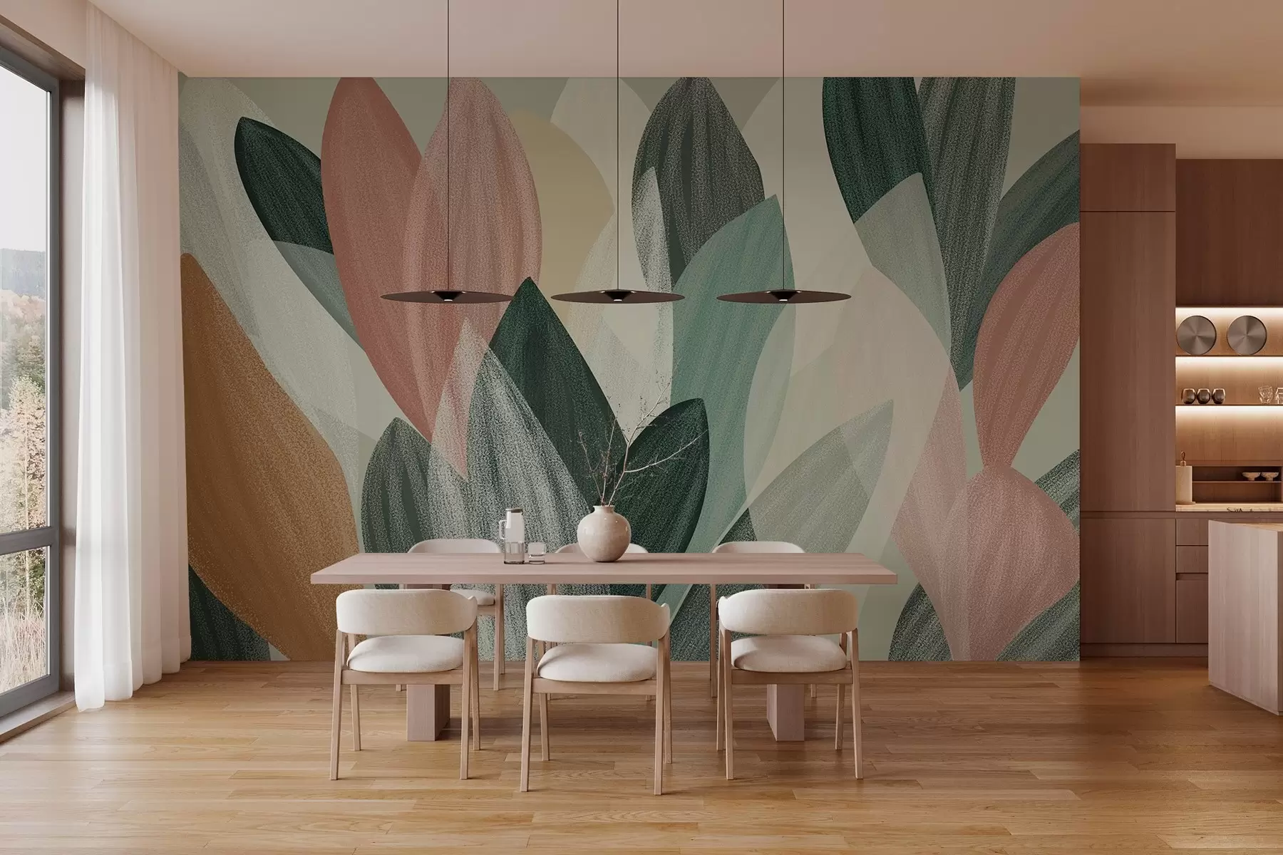 murales de pared hojas de fantasía w04757