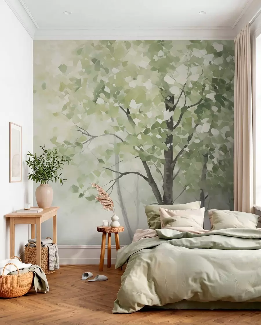 murales de pared Árboles abstractos imitación de pintura w04781