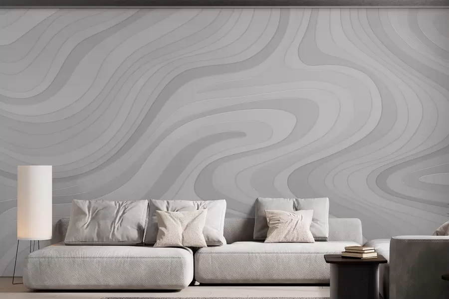 murales de pared ondas abstractas en tonos grises w04813v1
