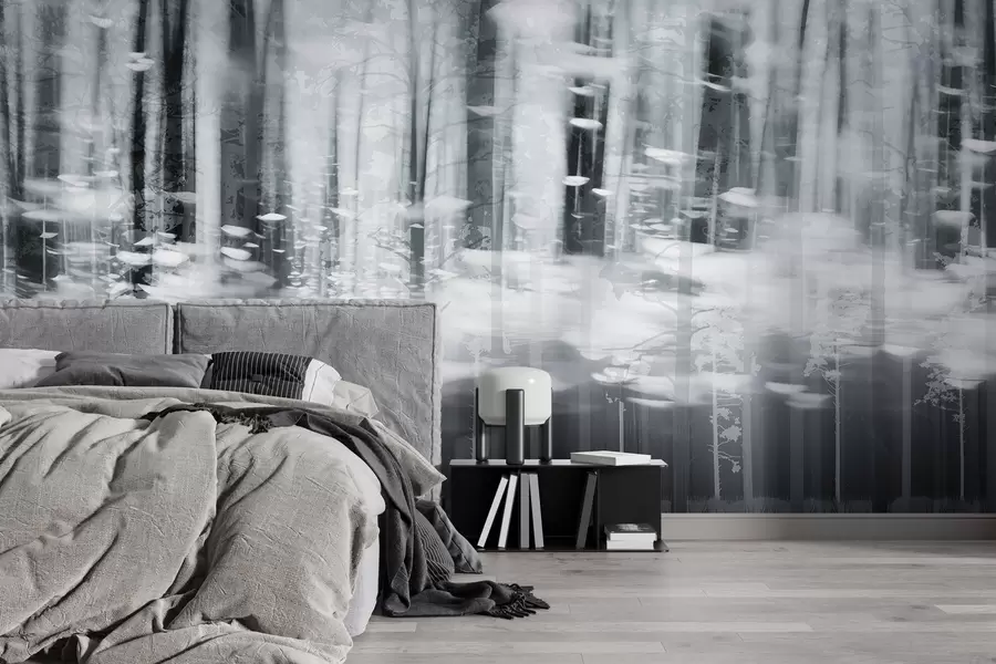 murales de pared Troncos de árboles estilizados en colores pastel w04844v2