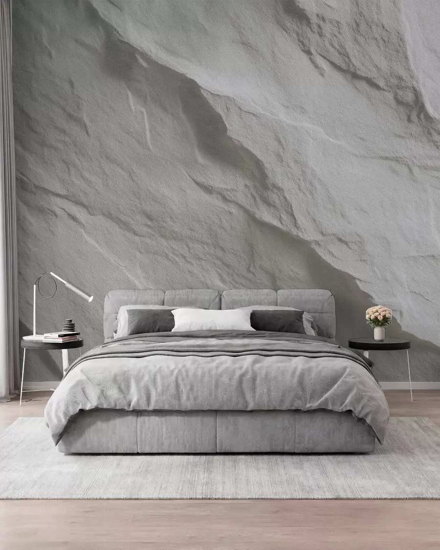 murales de pared imitación de roca blanca en diseño de interiores w04818