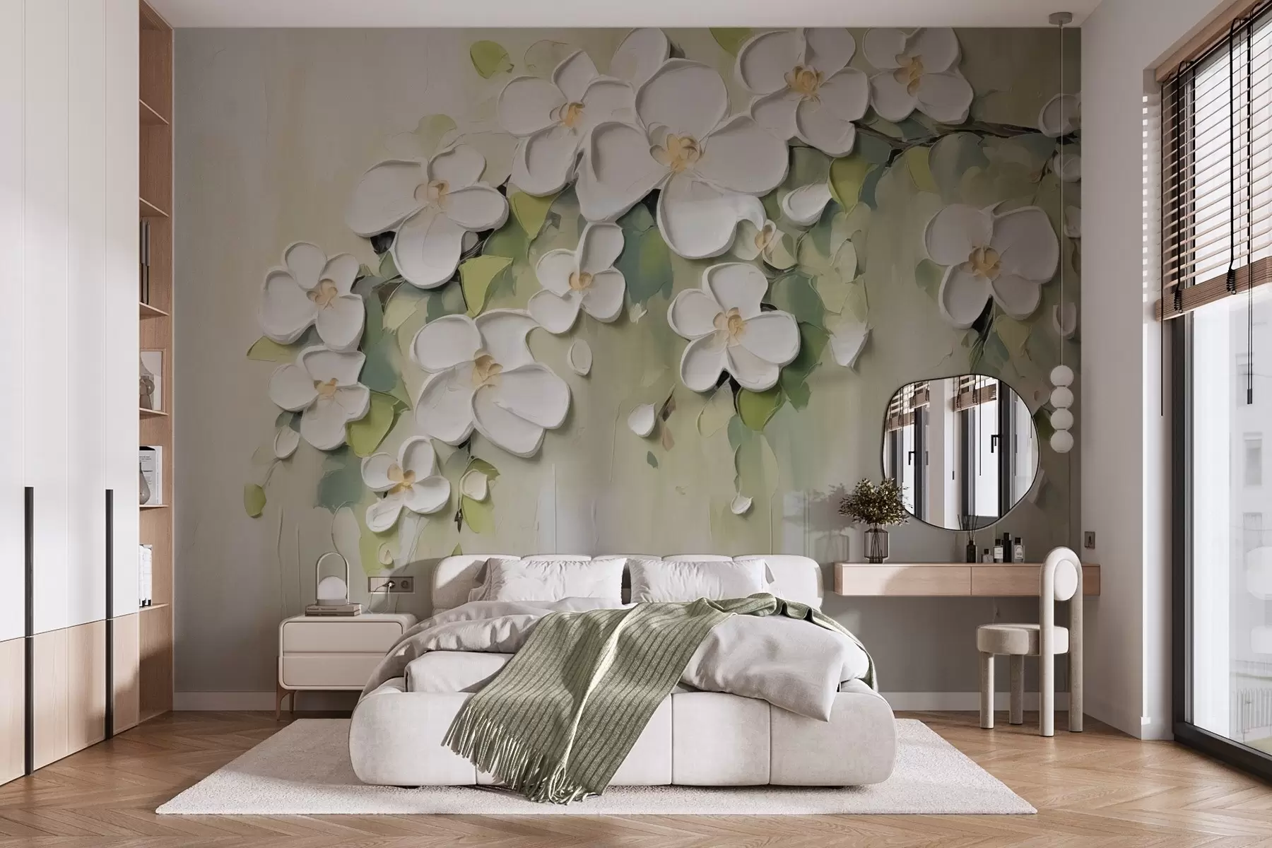 murales de pared Una rama con flores w04978