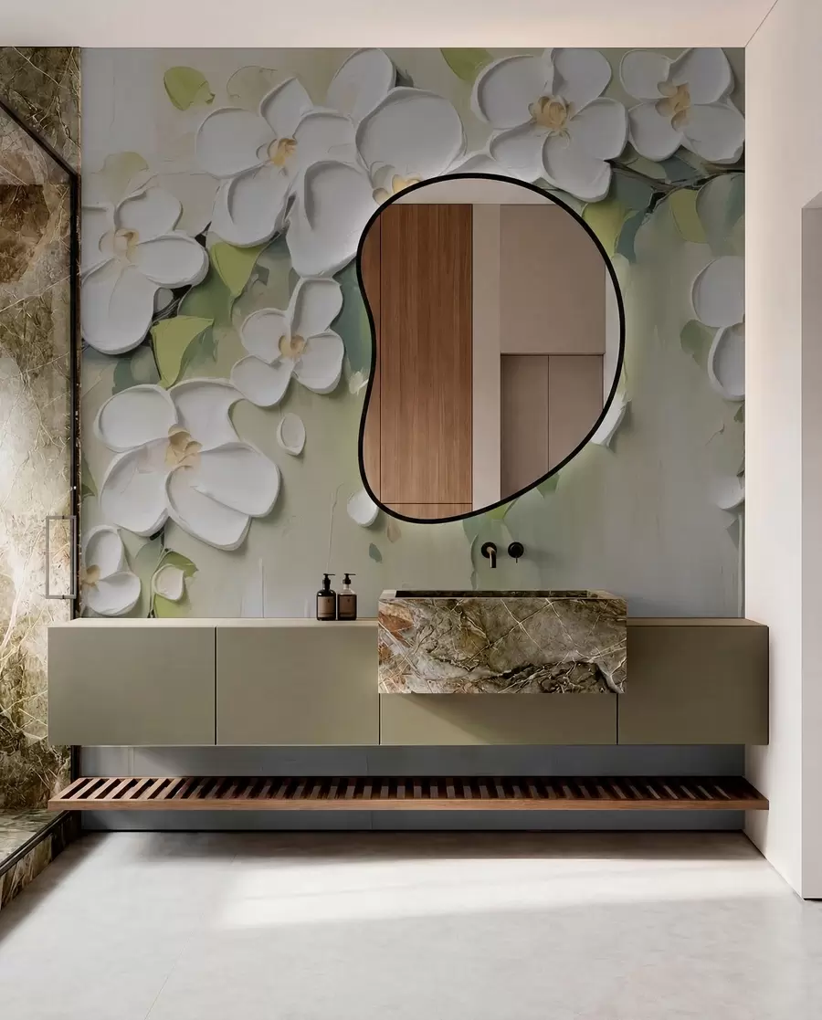 murales de pared Una rama con flores w04978