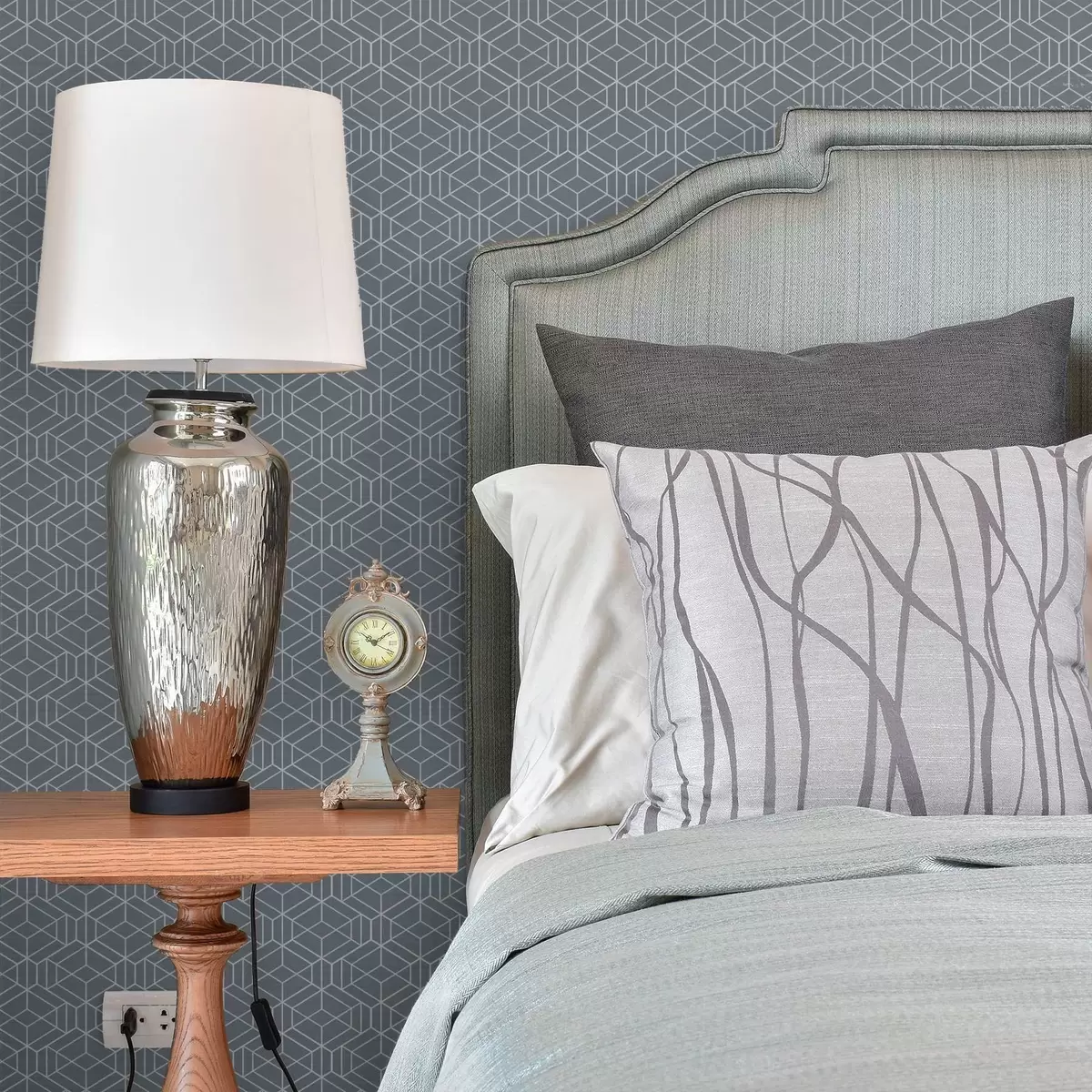 Papel pintado Fondo gris con cubos tridimensionales blancos en una cuadrícula. a01067v2