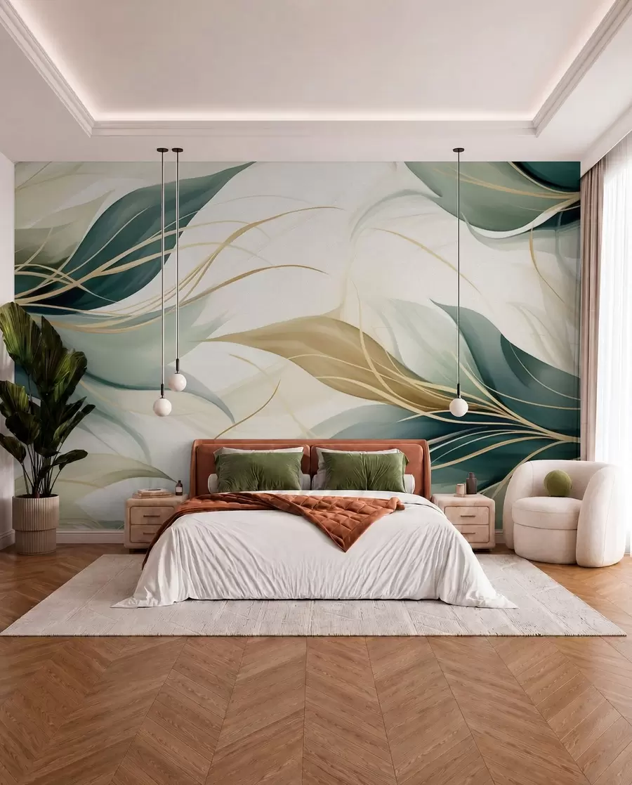 murales de pared Hojas abstractas w04990
