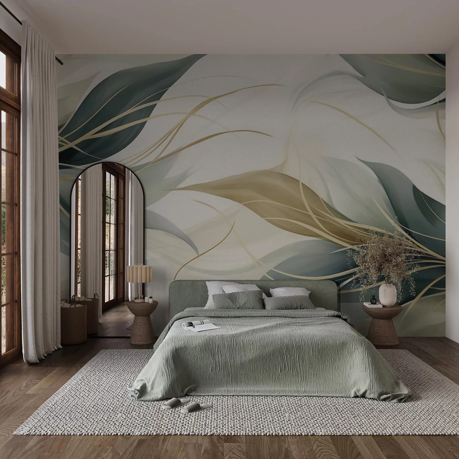 murales de pared Hojas abstractas w04990