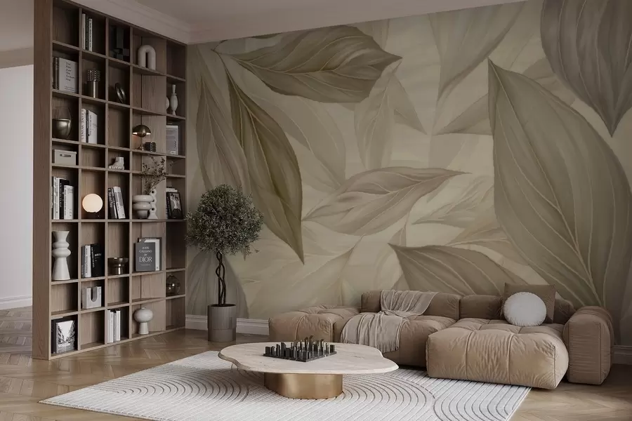 murales de pared Hojas abstractas delicadas w04969