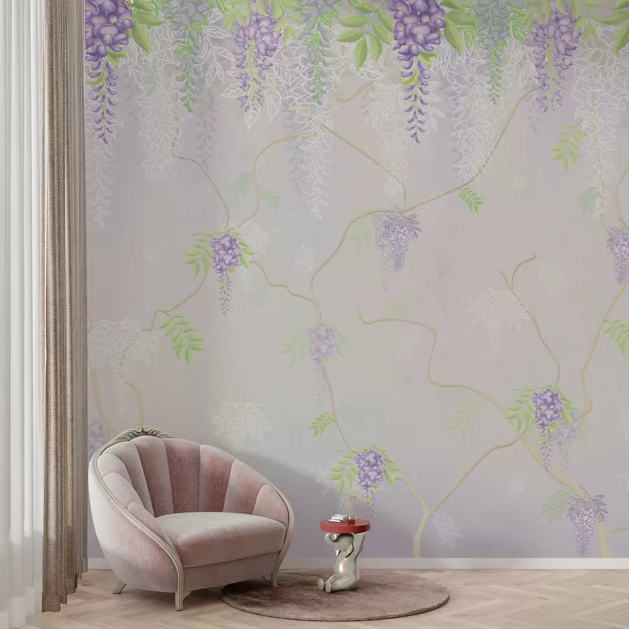 murales de pared Elegante diseño floral en tonos pastel. w01685