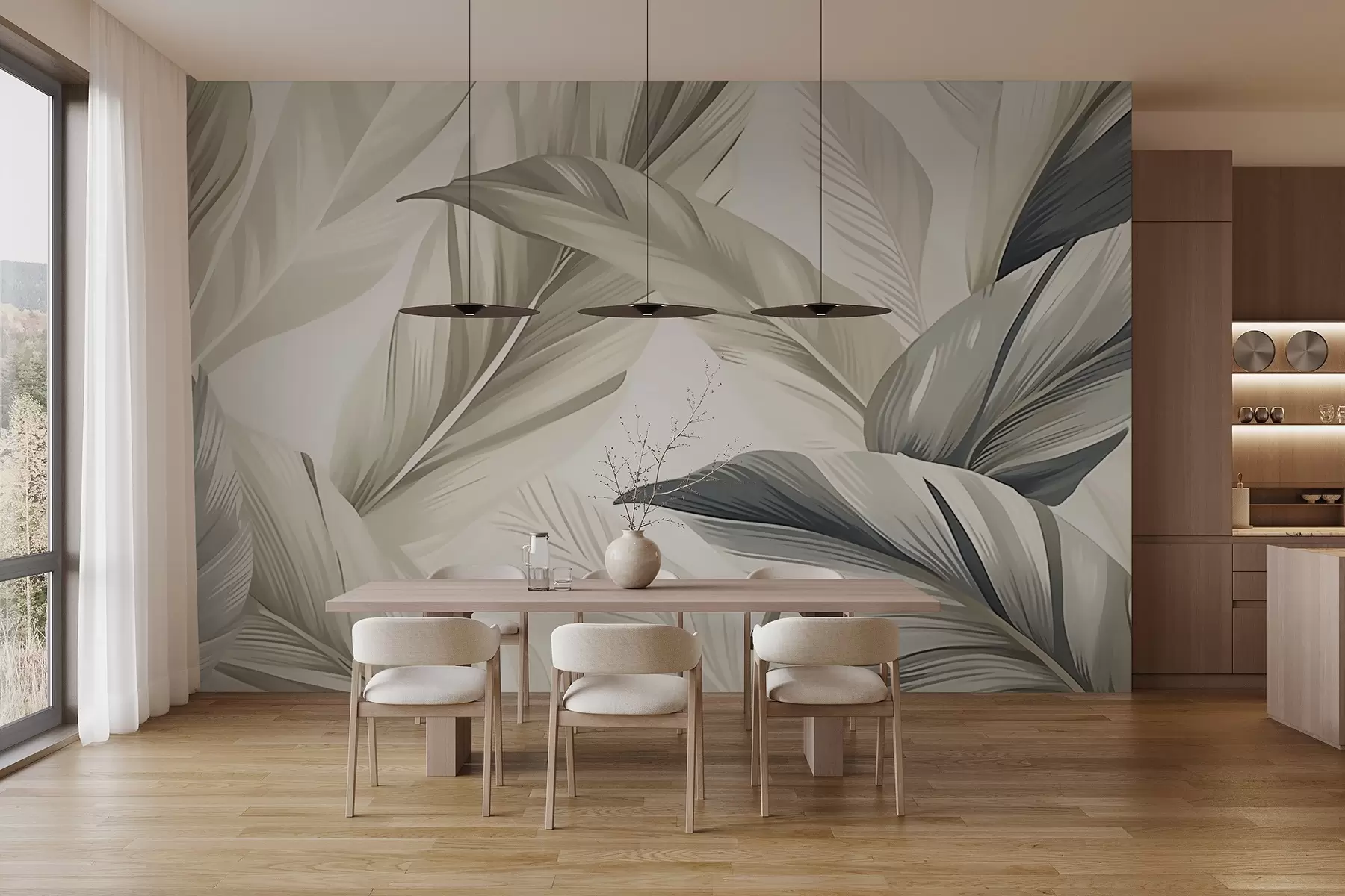 murales de pared Hojas de plátano w04988