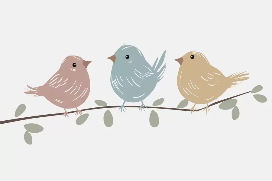 murales de pared Pájaros en una rama w05099