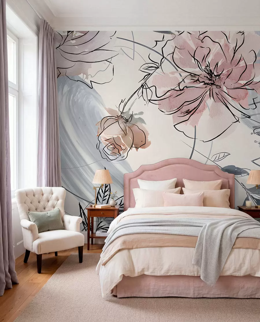 murales de pared Flores de acuarela u71515