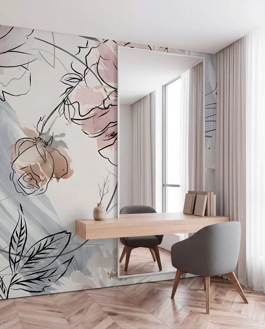 murales de pared Flores de acuarela u71515