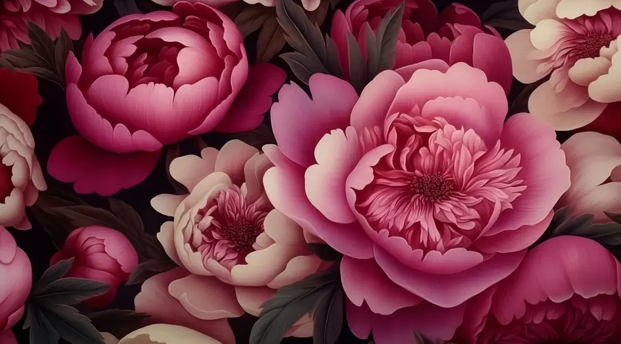 murales de pared Peonía w04992