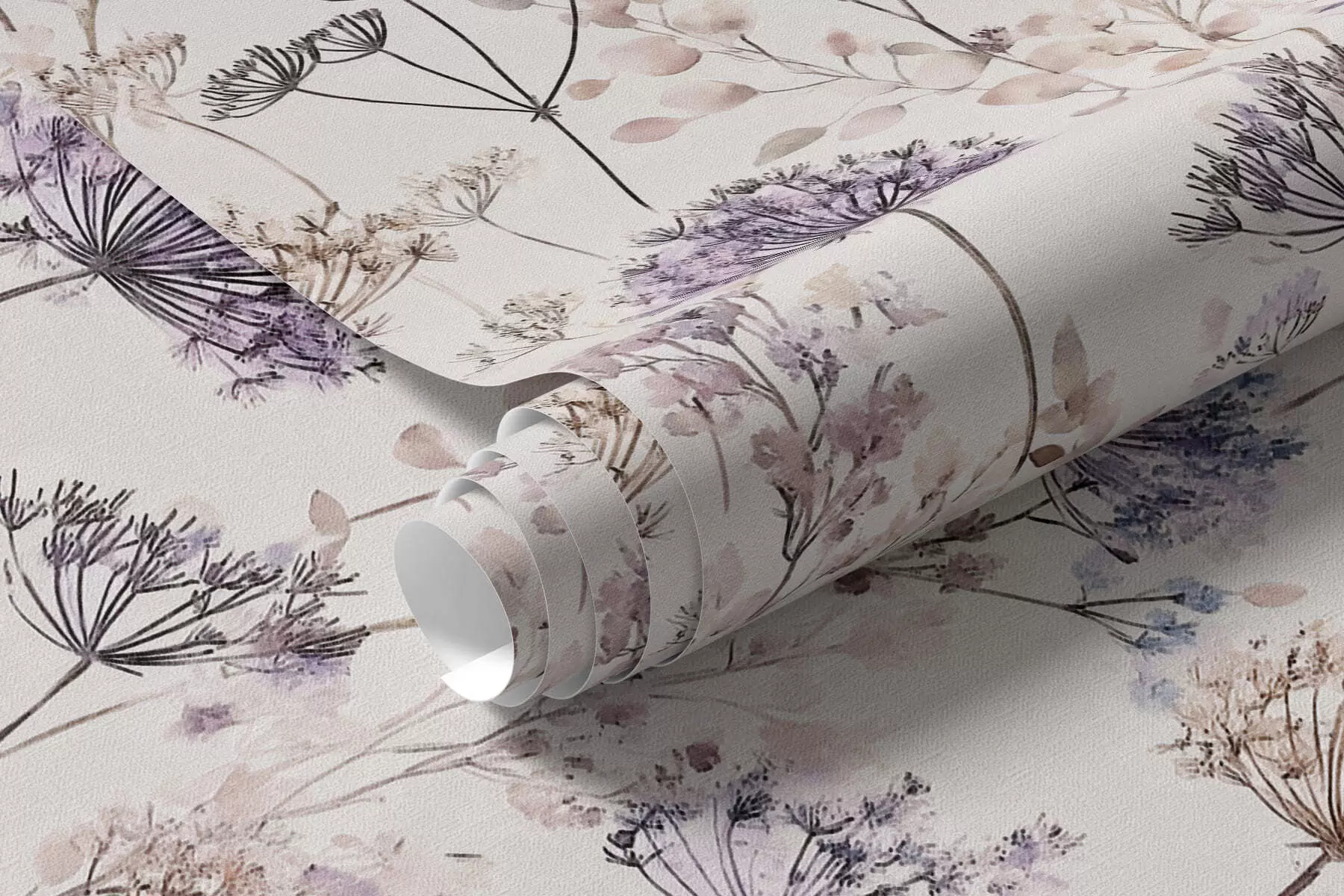 murales de pared Flores silvestres en tonos pastel a00967