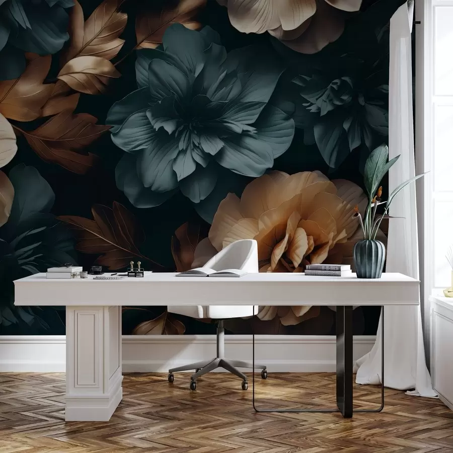 murales de pared Jardín oscuro en flor w05007