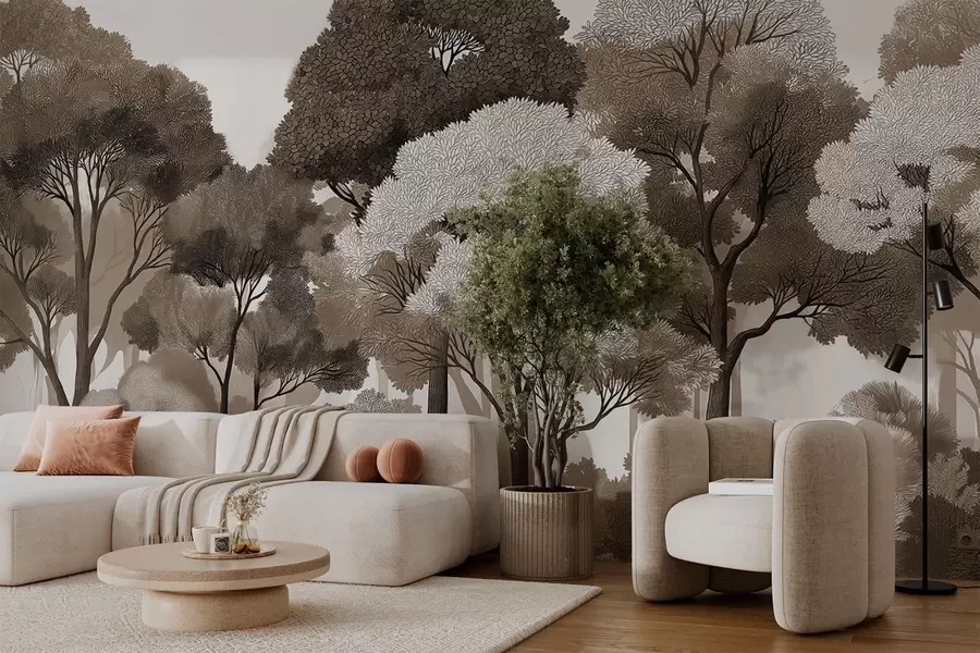 murales de pared Bosque caducifolio w05198v3