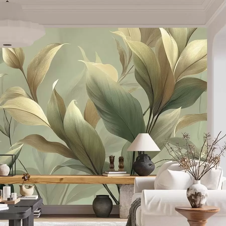 murales de pared Grandes hojas tropicales w09688