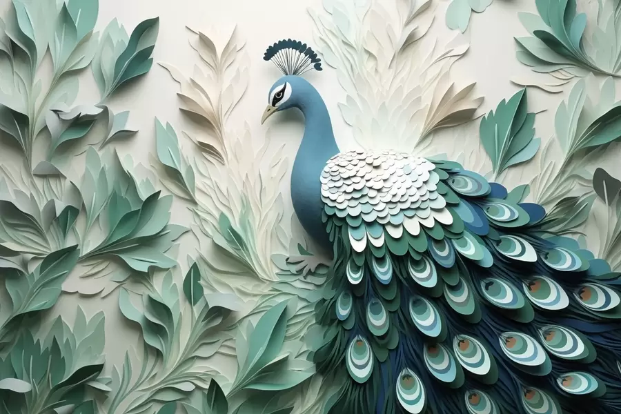 murales de pared Pavo real grande w09695