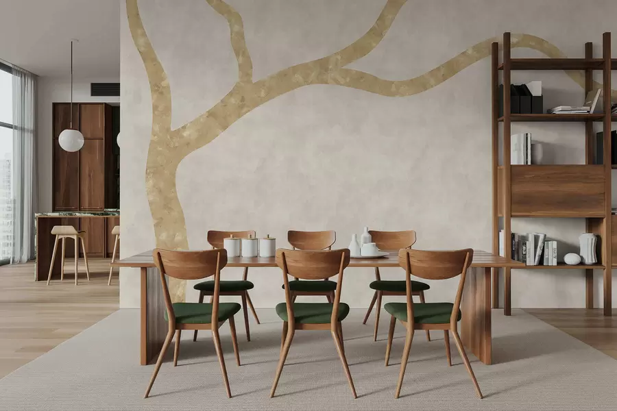 murales de pared Rama clara sobre fondo pálido w05144