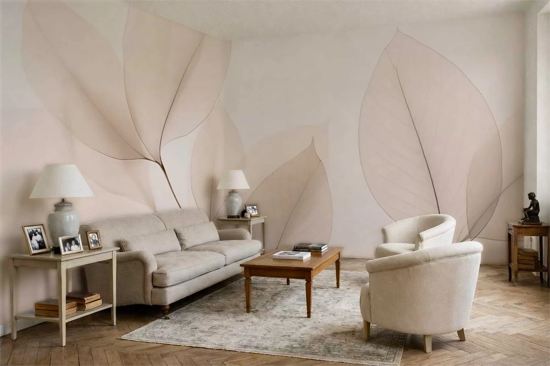 murales de pared Flor blanca con línea fina w05268