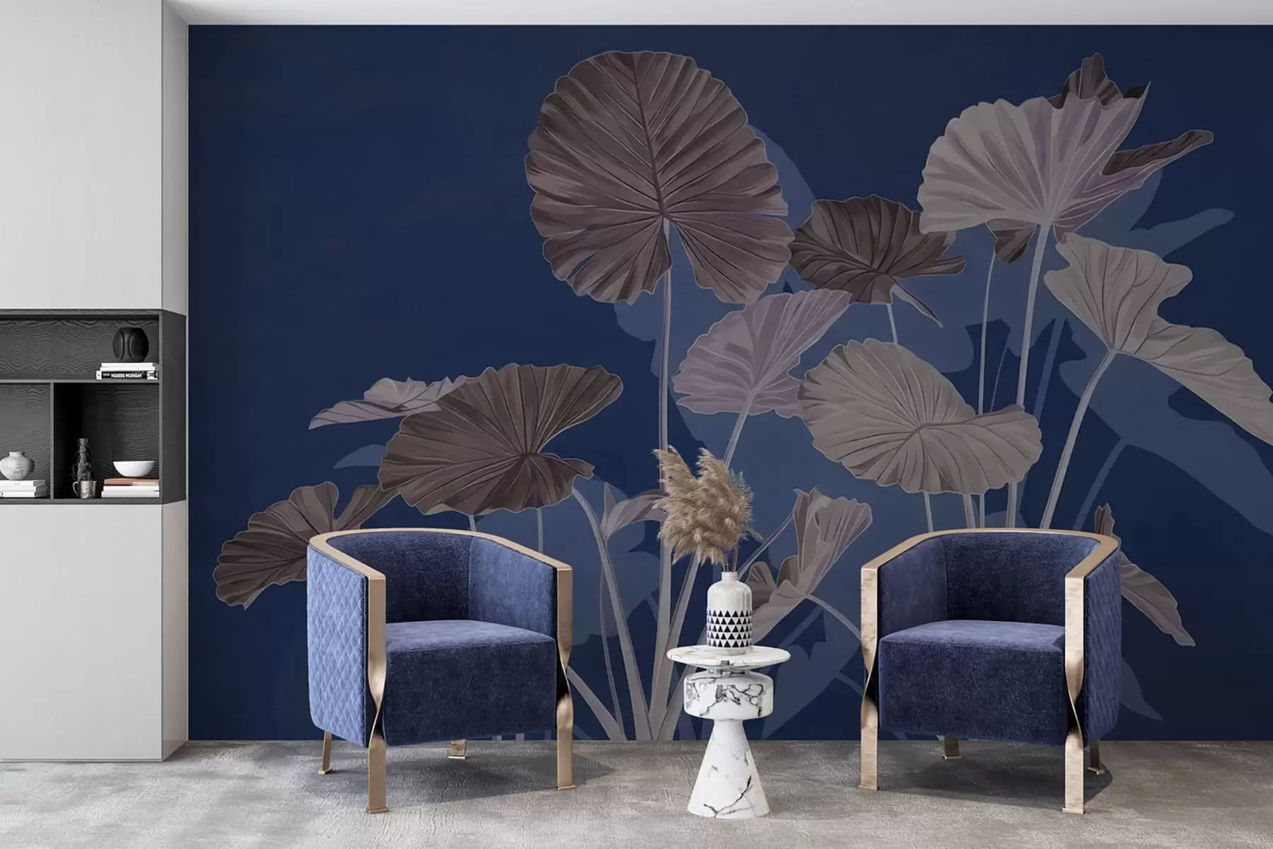 murales de pared Jardín de lotos pintados w05364