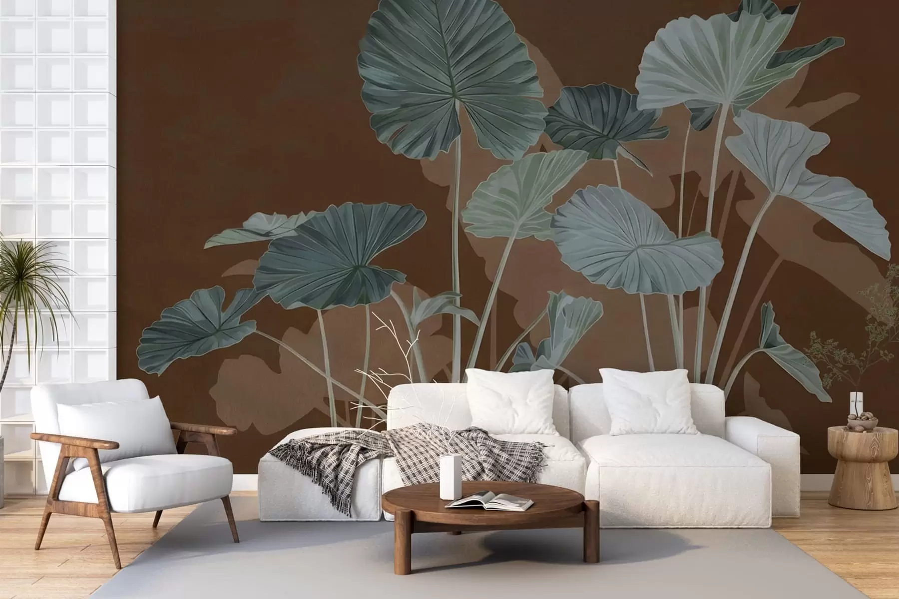 murales de pared Jardín de lotos pintados w05364v1