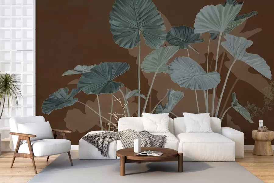 murales de pared Jardín de lotos pintados w05364v1