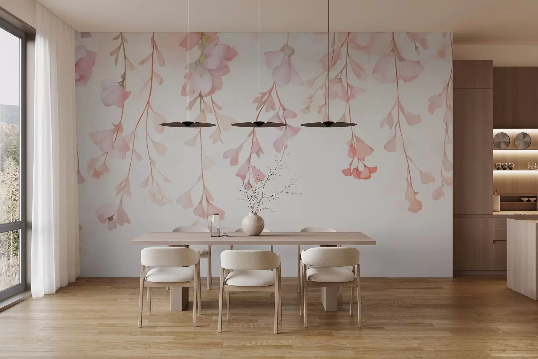 murales de pared Delicadas flores colgantes w05345