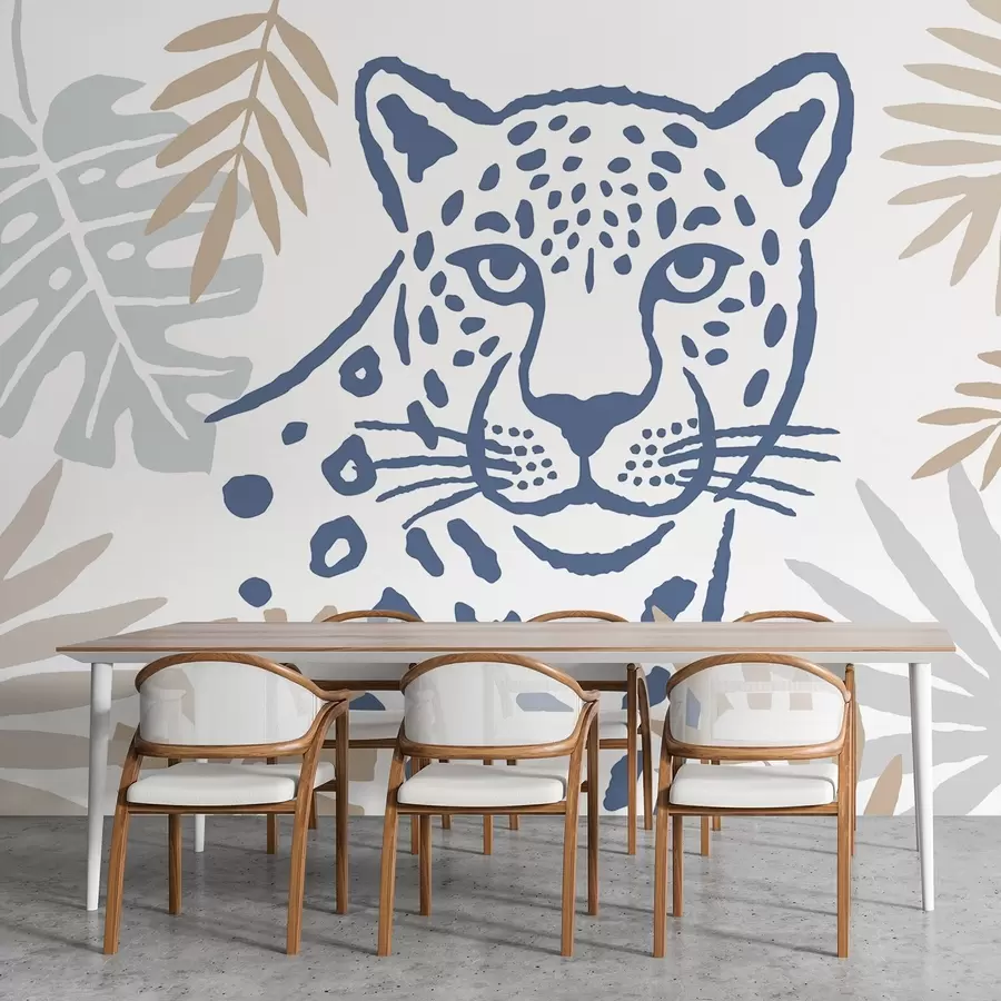 murales de pared Un leopardo entre las hojas w05396v2