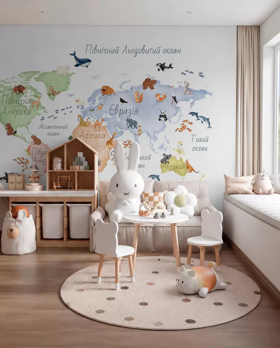 murales de pared Fauna pastel en ucraniano c00012uk