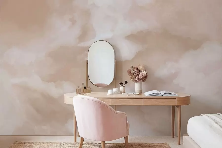 murales de pared Fondo difuminado y suave en tonos beige cálidos w05426
