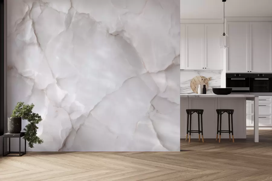 murales de pared Imitación de mármol claro con aspecto de piedra natural w09802